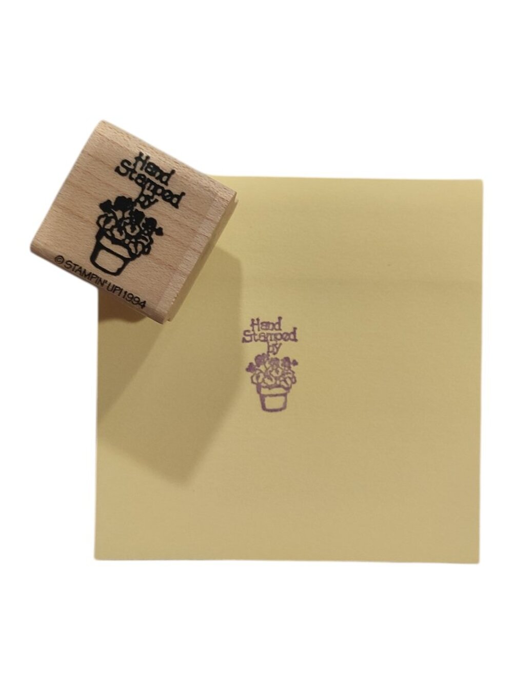 Stampin' Up! Hand Stamped By Artist Signature Flowers Wood Mounted Rubber Stamp